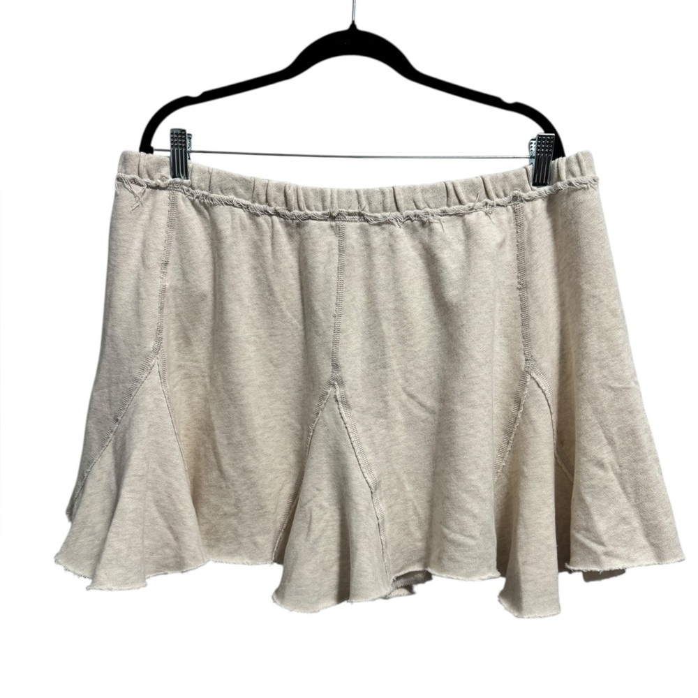 Aerie Fleece Godet Mini Skirt Ivory - Picture 3 of 11
